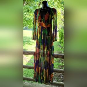 NWT. Touch Me beautiful colorful long dress